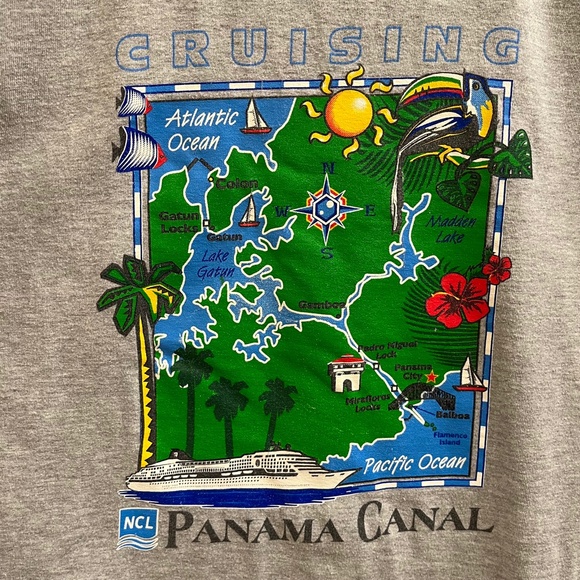 Norwegian Cruise Line NCL Panama Canal Tee Shirt Men's Medium, Good Condition. - Picture 2 of 8